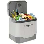 Litake 35 Quart (33 L) Electric Cooler \u0026 Warmer, Portable Car Refrigerator with Automatic Locking Handle, 12V Car Cooler for Vehicle \u0026 110V AC Home Power Cord, Plug in Coolers, Grey